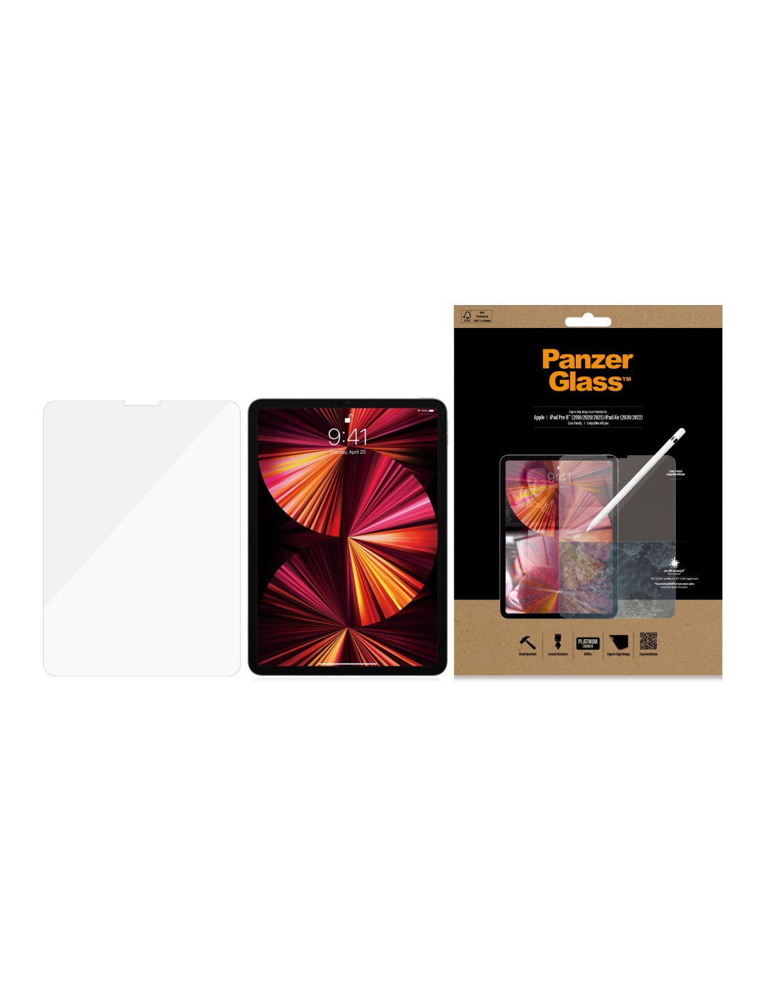 PanzerGlass Apple iPad Air 4 10.9 4th gen   iPad Pro 11 inch (2018 2020 2021 2022) CF Super+ Glass