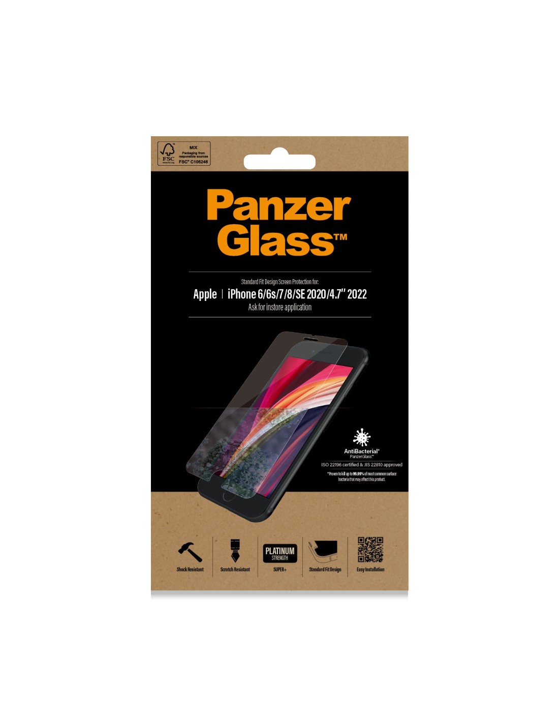 PanzerGlass Apple iPhone 6 6s 7 8 SE (2020 2022) Super+ Glass