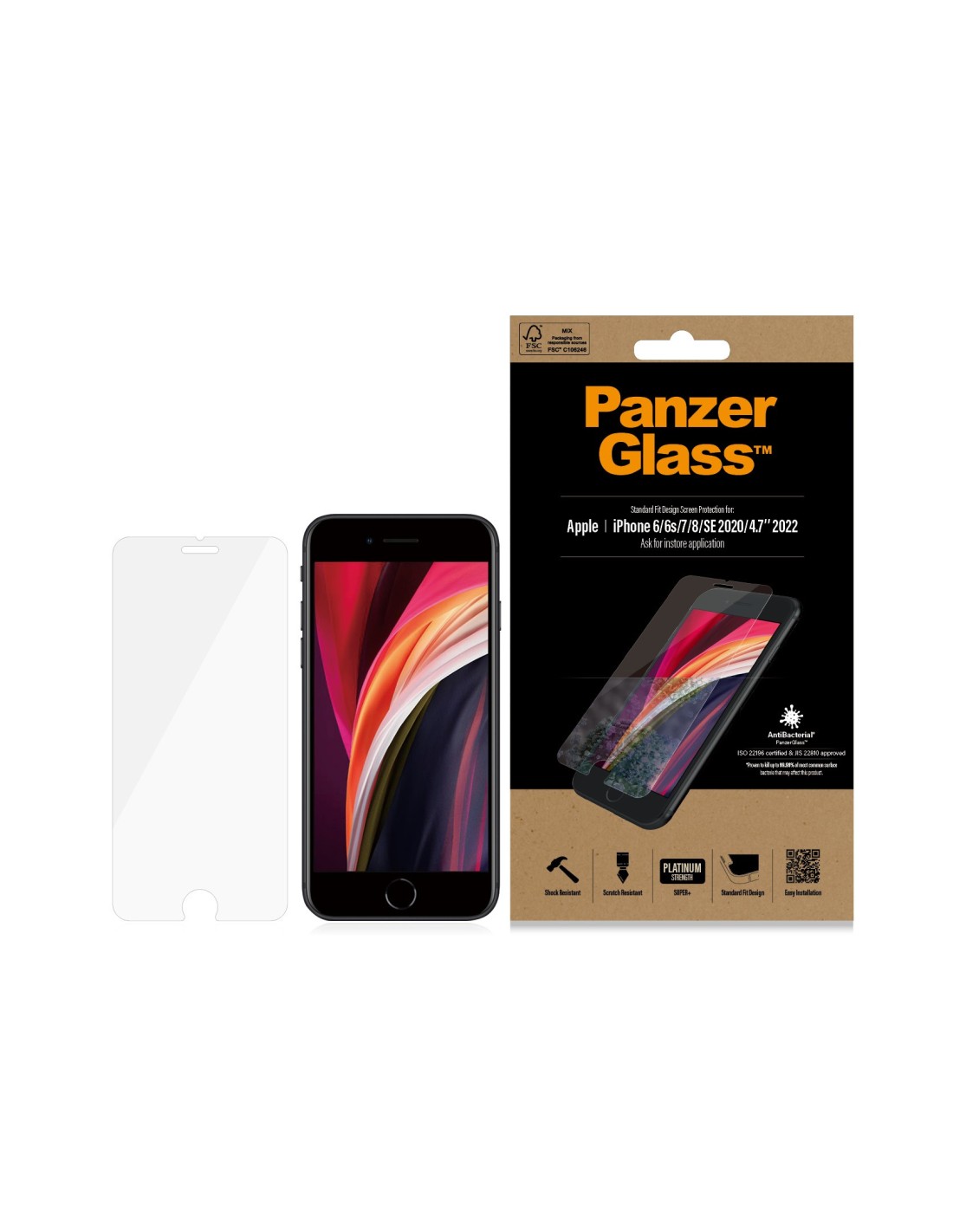PanzerGlass Apple iPhone 6 6s 7 8 SE (2020 2022) Super+ Glass