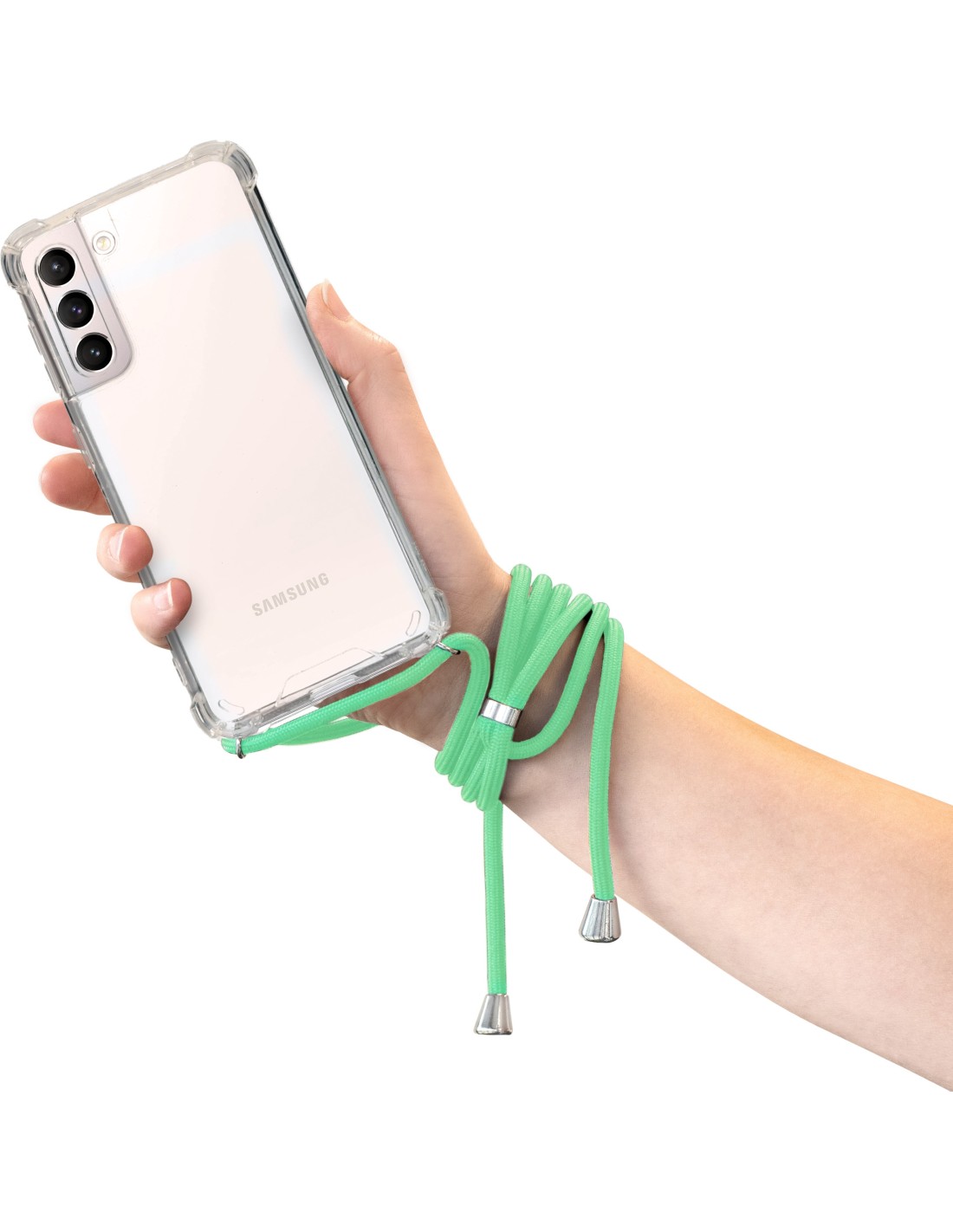 Mobiparts Lanyard Case Samsung Galaxy S21 Green Cord