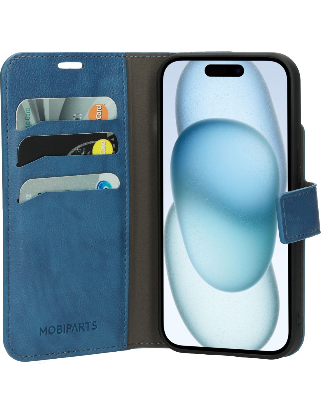 Mobiparts Classic Wallet Case Apple iPhone 15 Steel Blue