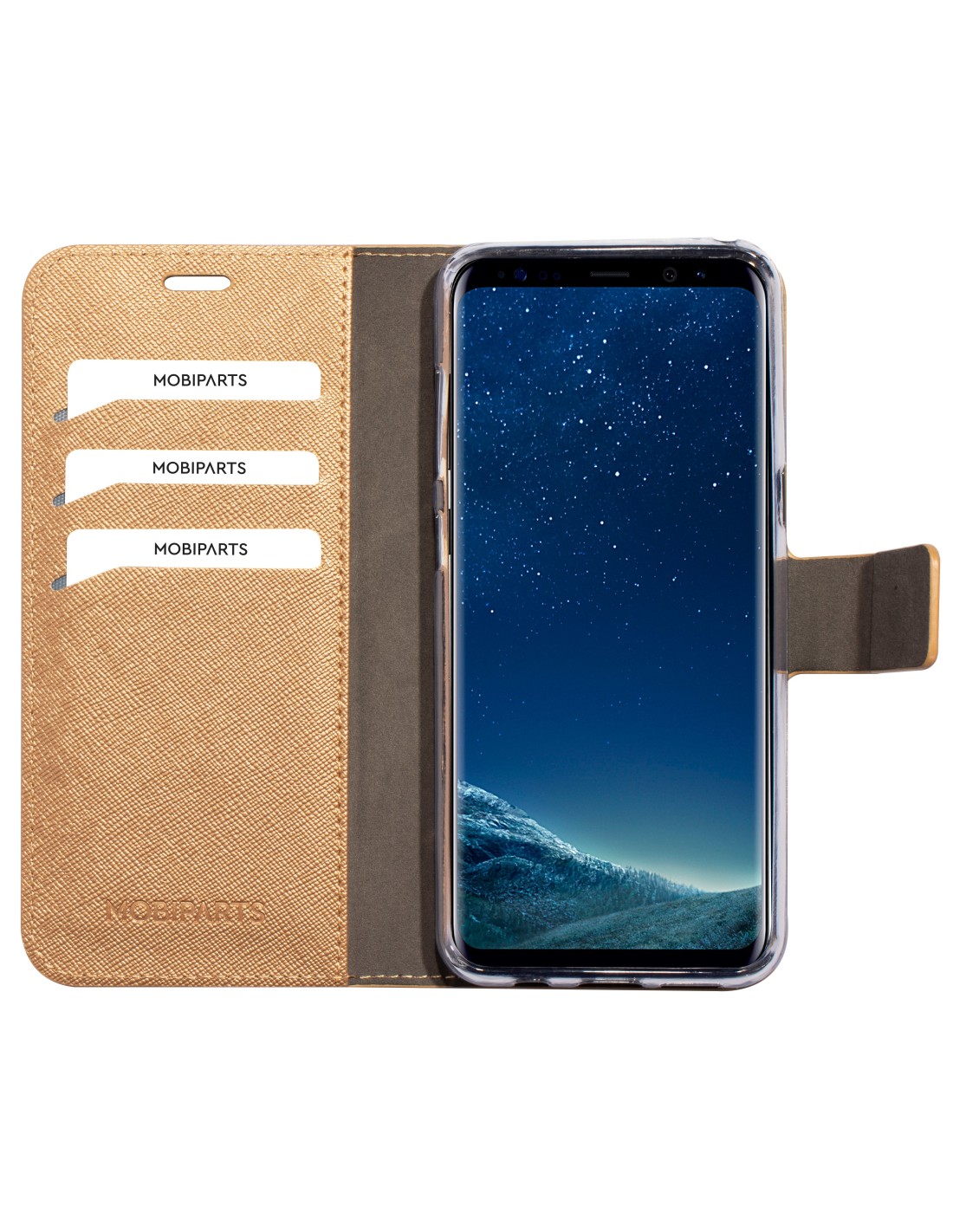 Mobiparts Saffiano Wallet Case Samsung Galaxy S8 Copper