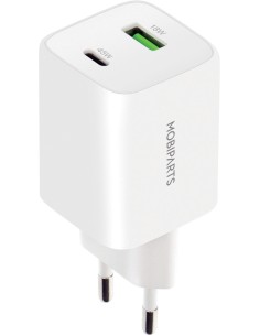 Mobiparts GaN Wall Charger USB-C USB-A PD 3.0 QC 45W White