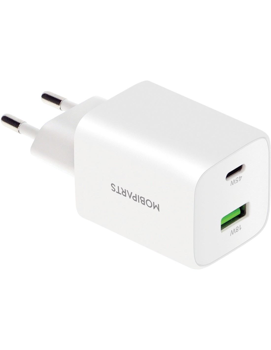 Mobiparts GaN Wall Charger USB-C USB-A PD 3.0 QC 45W White