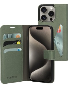 Mobiparts Classic Wallet Case Apple iPhone 15 Pro Stone Green