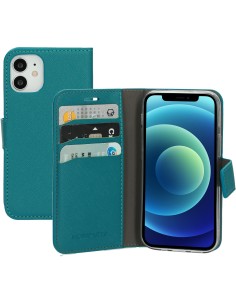 Mobiparts Saffiano Wallet Case Apple iPhone 12 Mini Turquoise