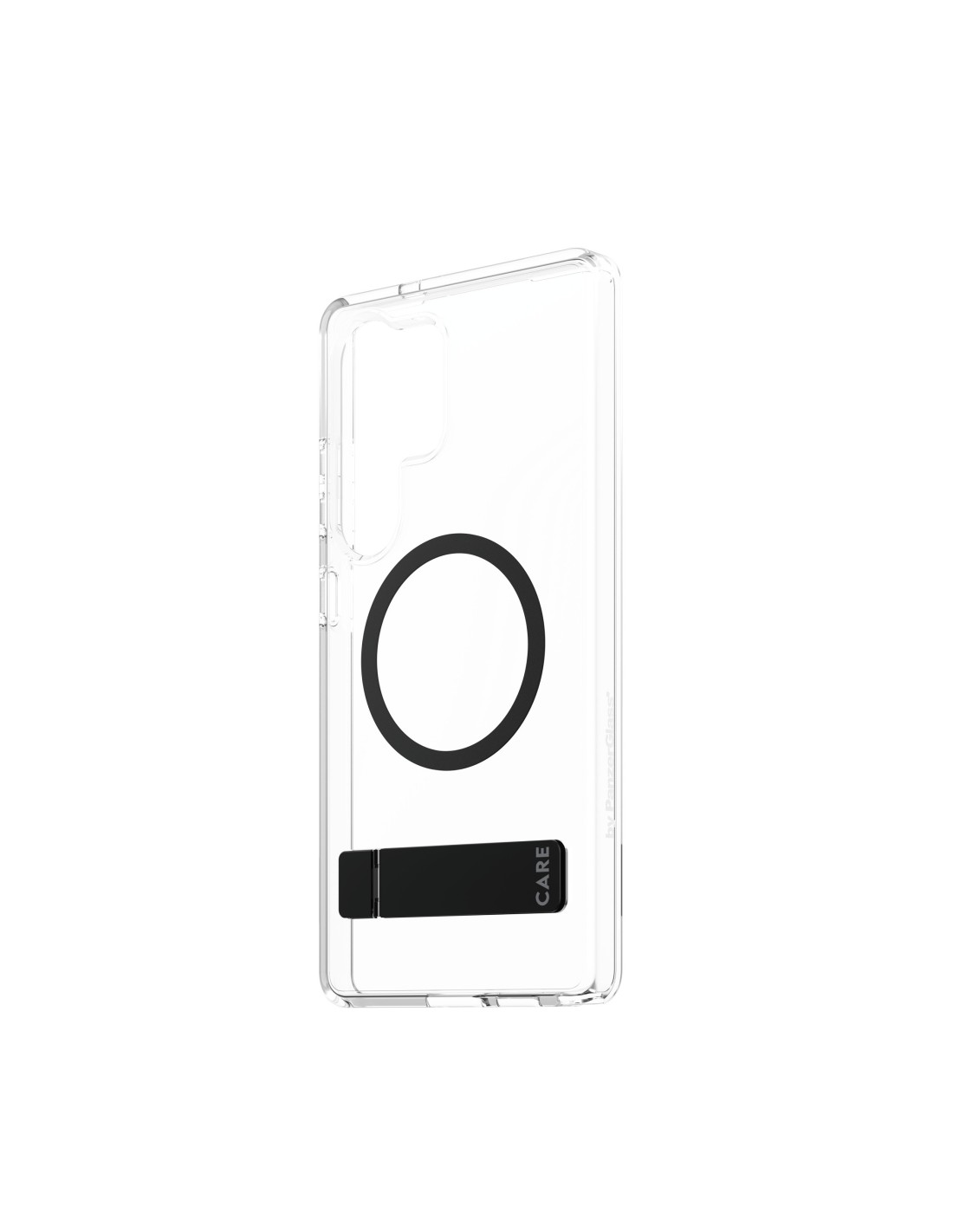 CARE by PanzerGlass Feature Case Transparent w. Black Kickstand & QI Samsung S25 Ultra