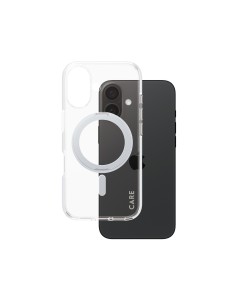 CARE by PanzerGlass Feature Case Transparent w. Silver Kickstand & MagSafe iPhone 16