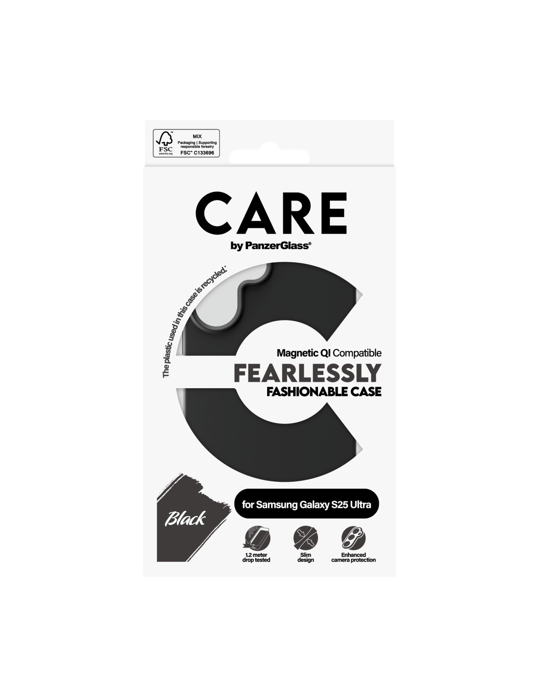 CARE by PanzerGlass Fashionable Case Black w. QI Module Samsung S25 Ultra