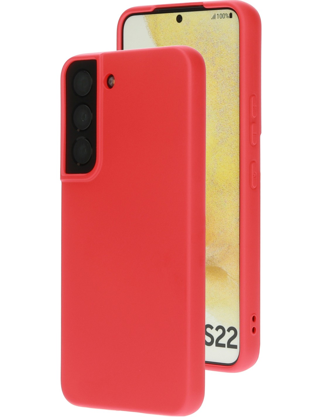 Mobiparts Silicone Cover Samsung Galaxy S22 Scarlet Red