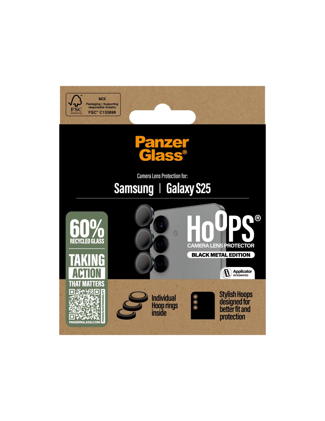 PanzerGlass Hoops Rings Samsung Galaxy S25 Black