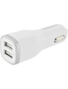 Mobiparts Car Charger Dual USB 12W 2.4A + USB-C Cable White
