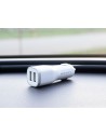 Mobiparts Car Charger Dual USB 12W 2.4A + USB-C Cable White