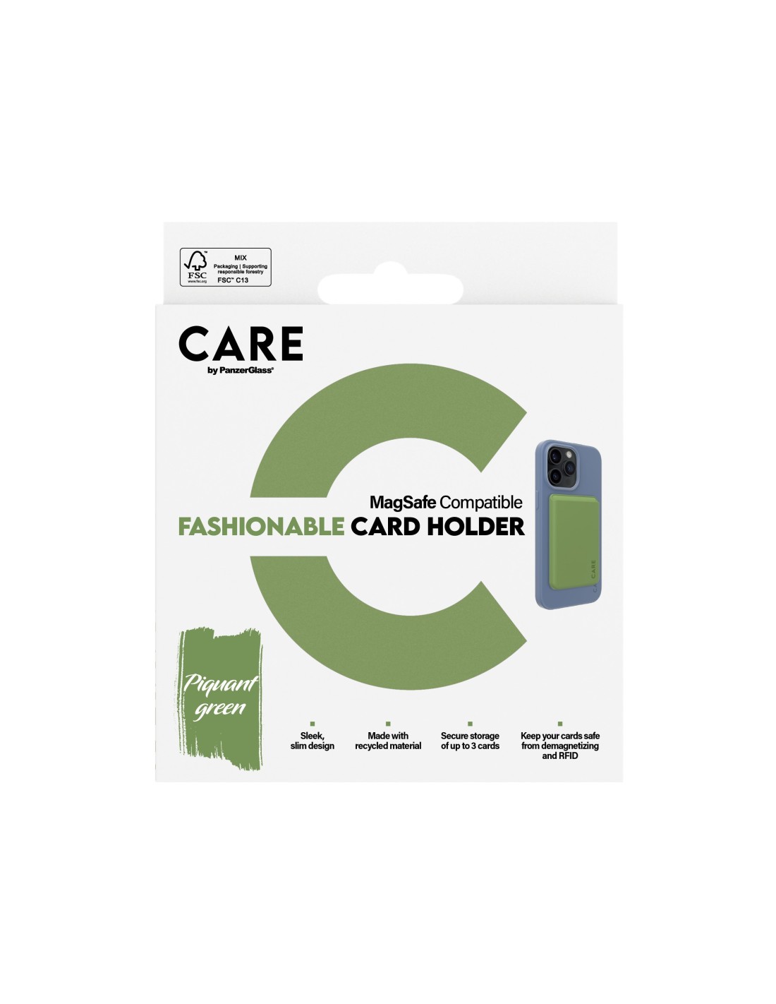 CARE by PanzerGlass Fashionable Card Holder Green
