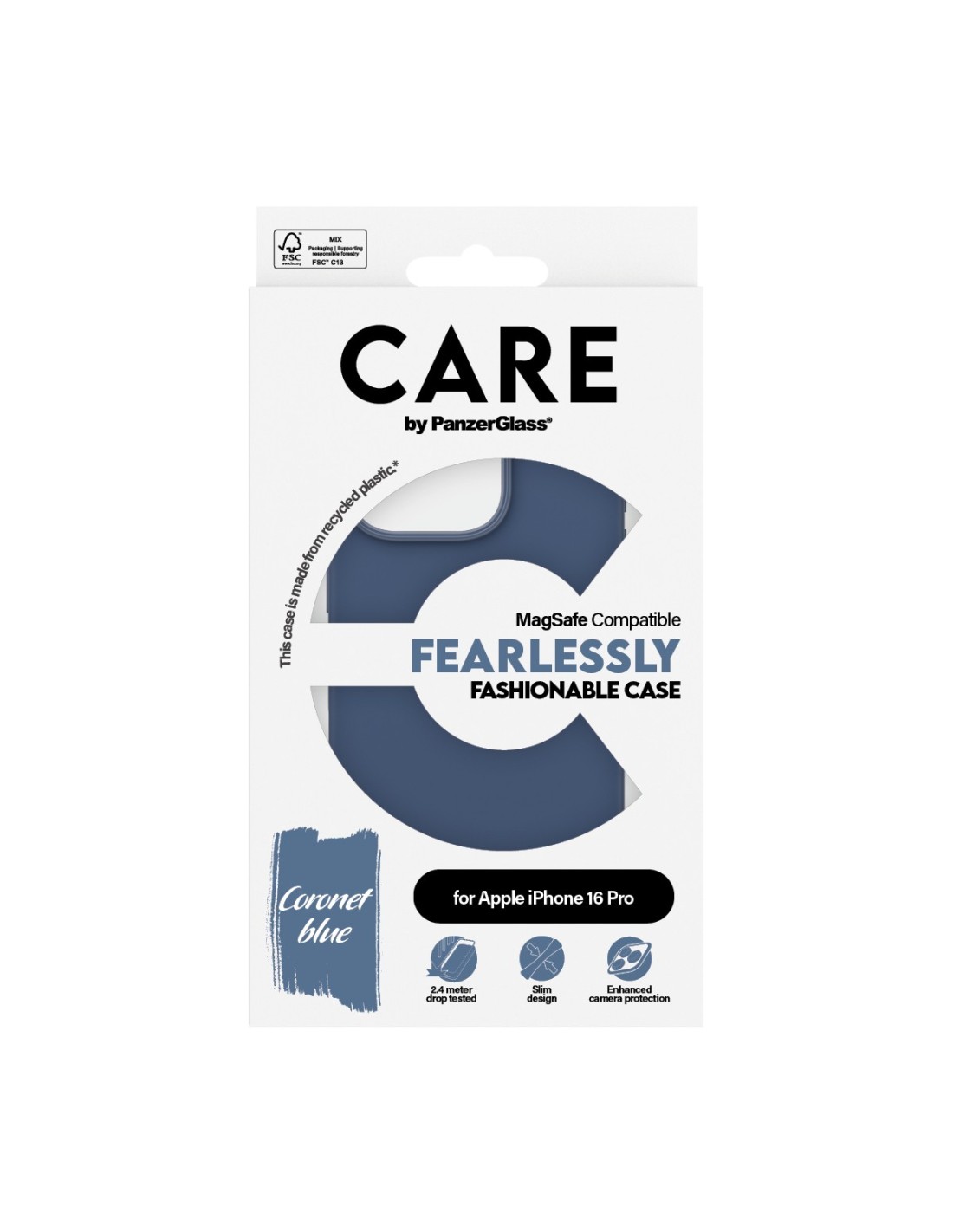 CARE by PanzerGlass Fashionable Case Blue w. MagSafe iPhone 16 Pro