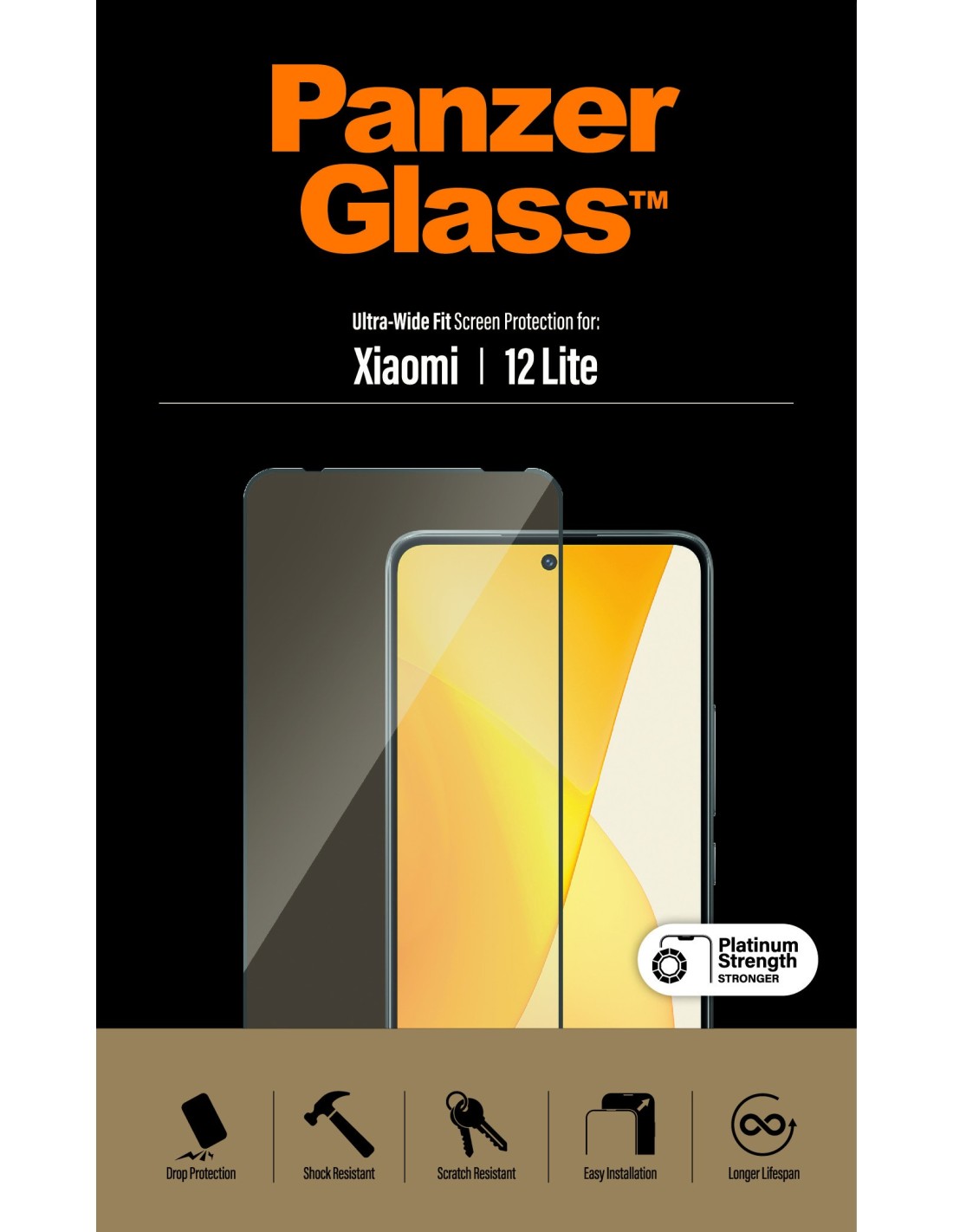 PanzerGlass Xiaomi 12 Lite UWF - Black - Anti-Bacterial
