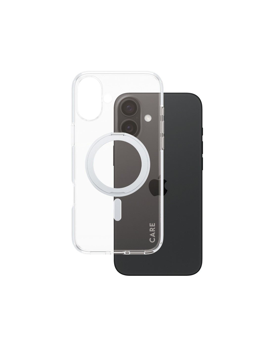 CARE by PanzerGlass Feature Case Transparent w. Silver Kickstand & MagSafe iPhone 16 Plus