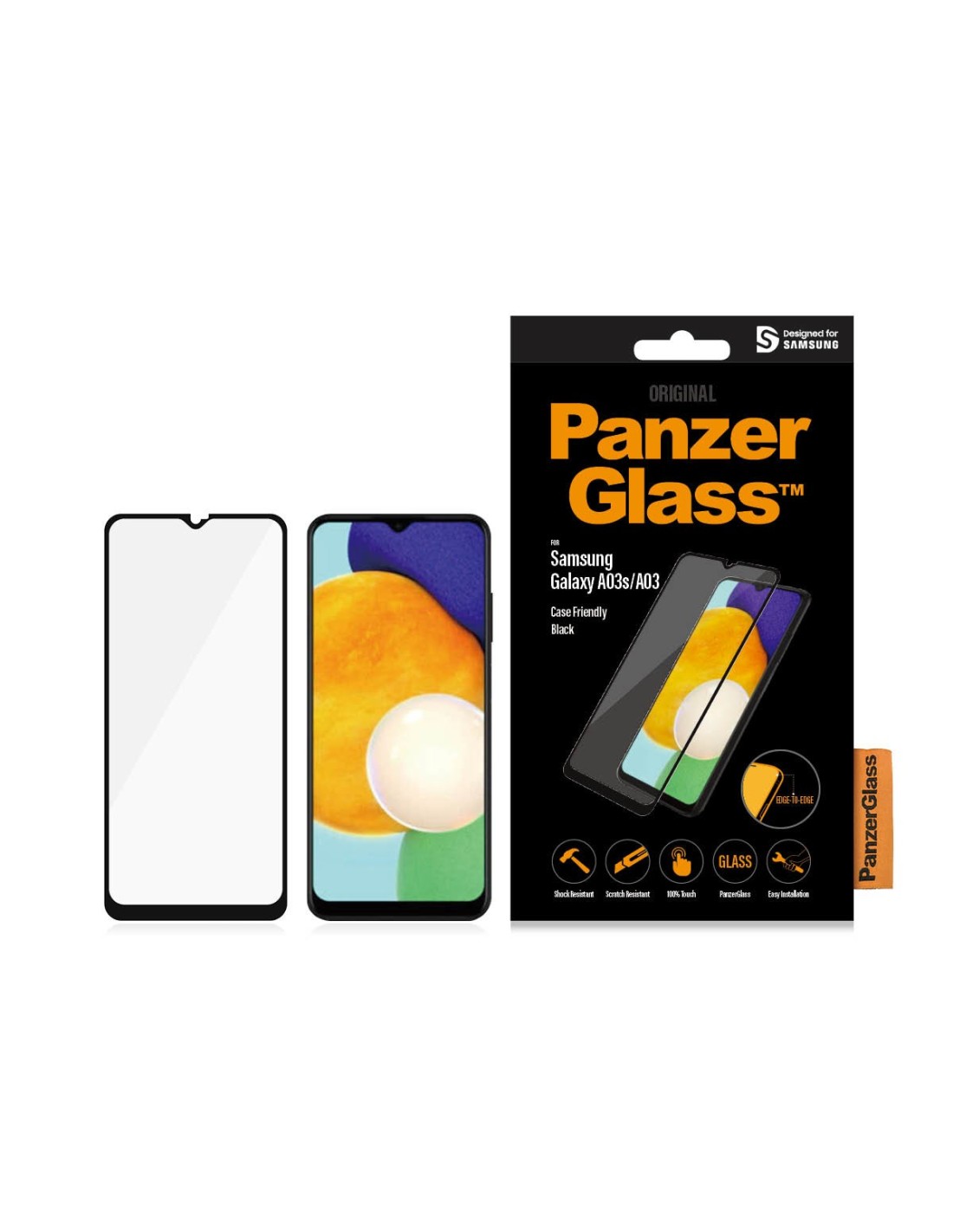 PanzerGlass Samsung Galaxy A03s A03 Black CF Super + Glass