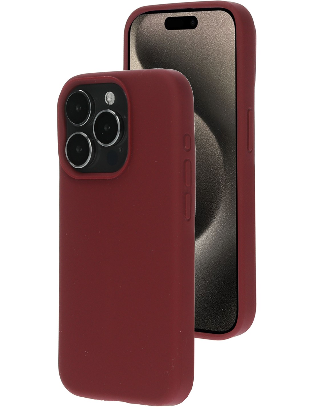 Mobiparts Silicone Cover Apple iPhone 15 Pro Plum Red