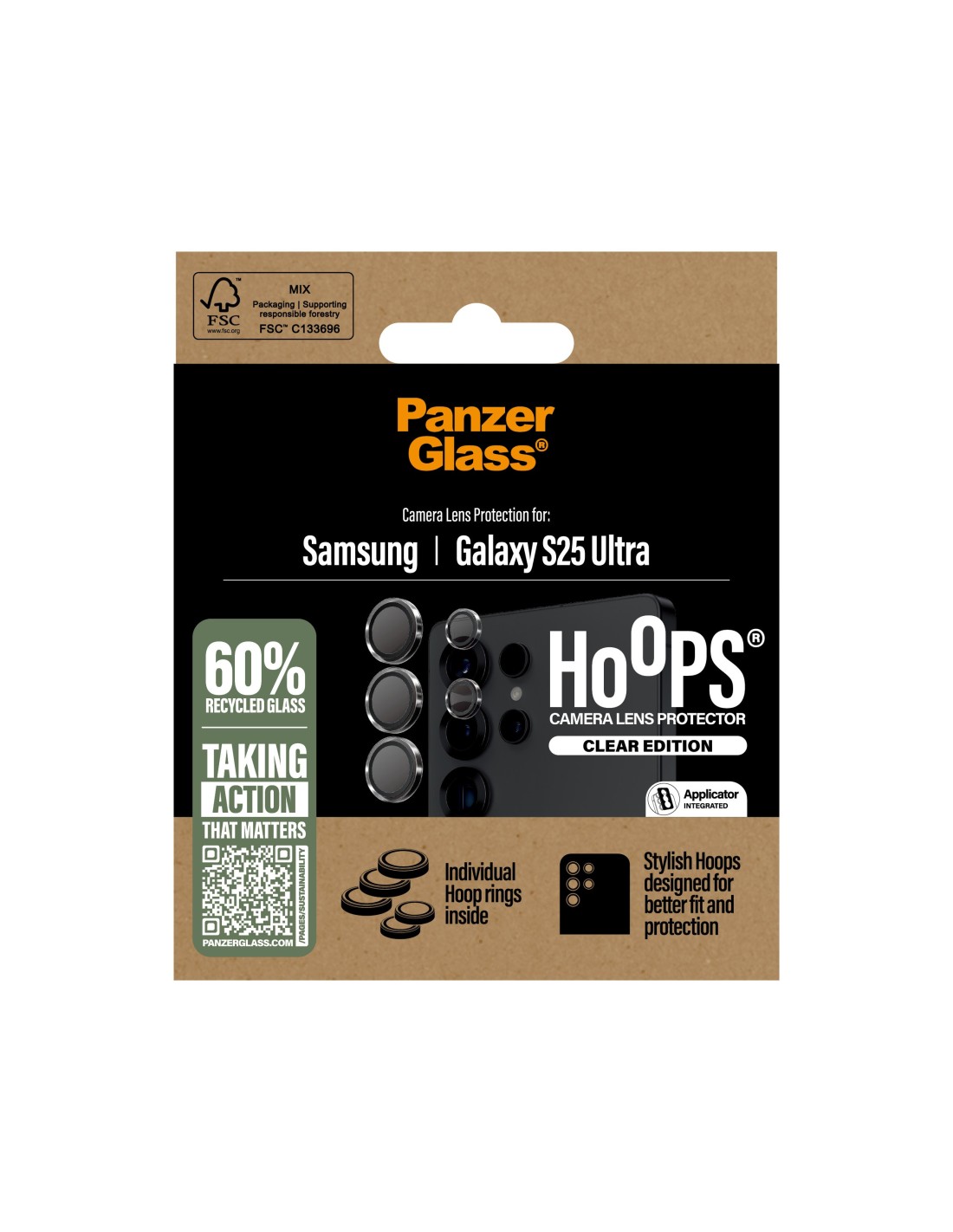 PanzerGlass Hoops Rings Samsung Galaxy S25 Ultra Transparent