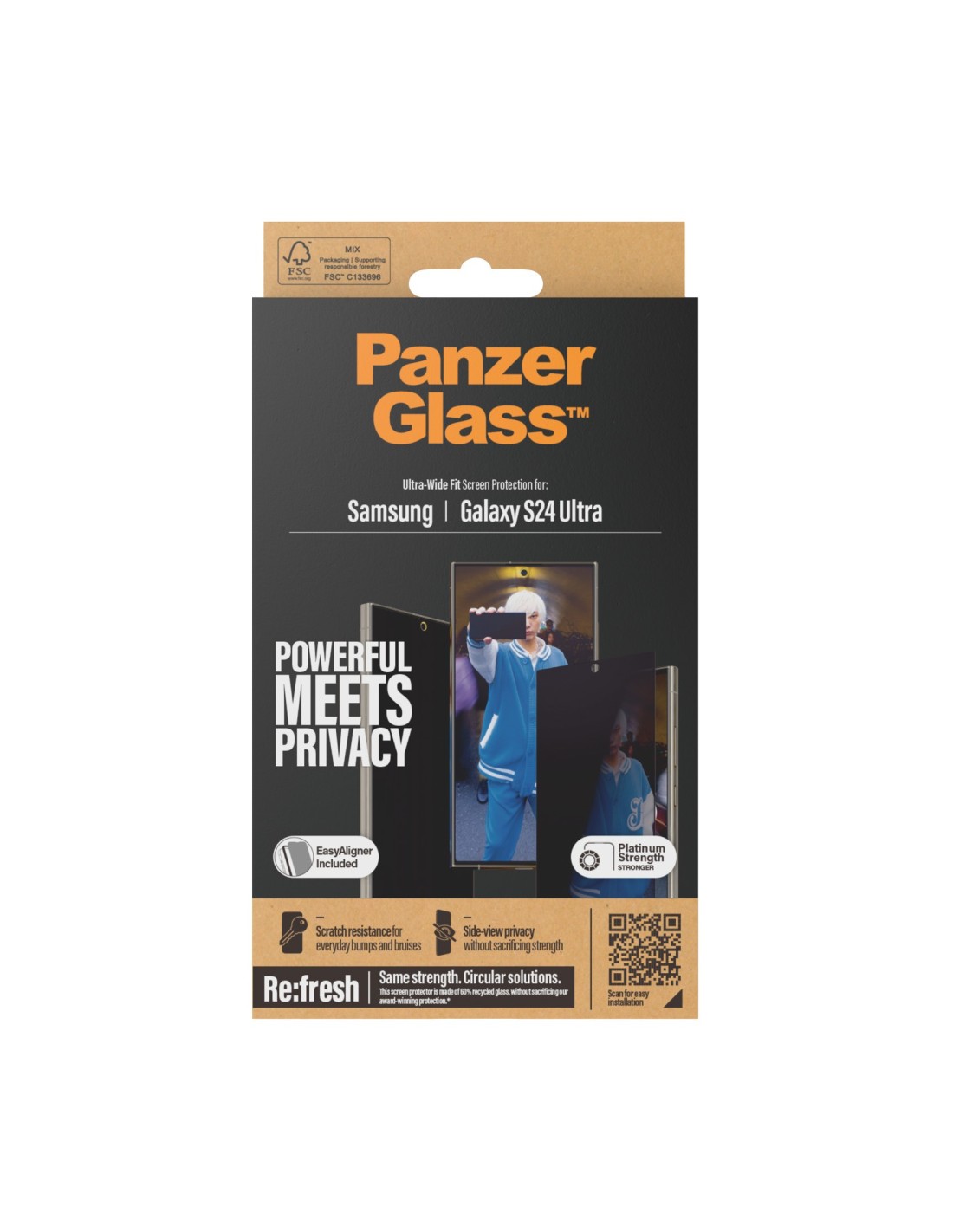 PanzerGlass Samsung Galaxy S24 Ultra 5G Ultra-Wide Fit Privacy with EasyAligner