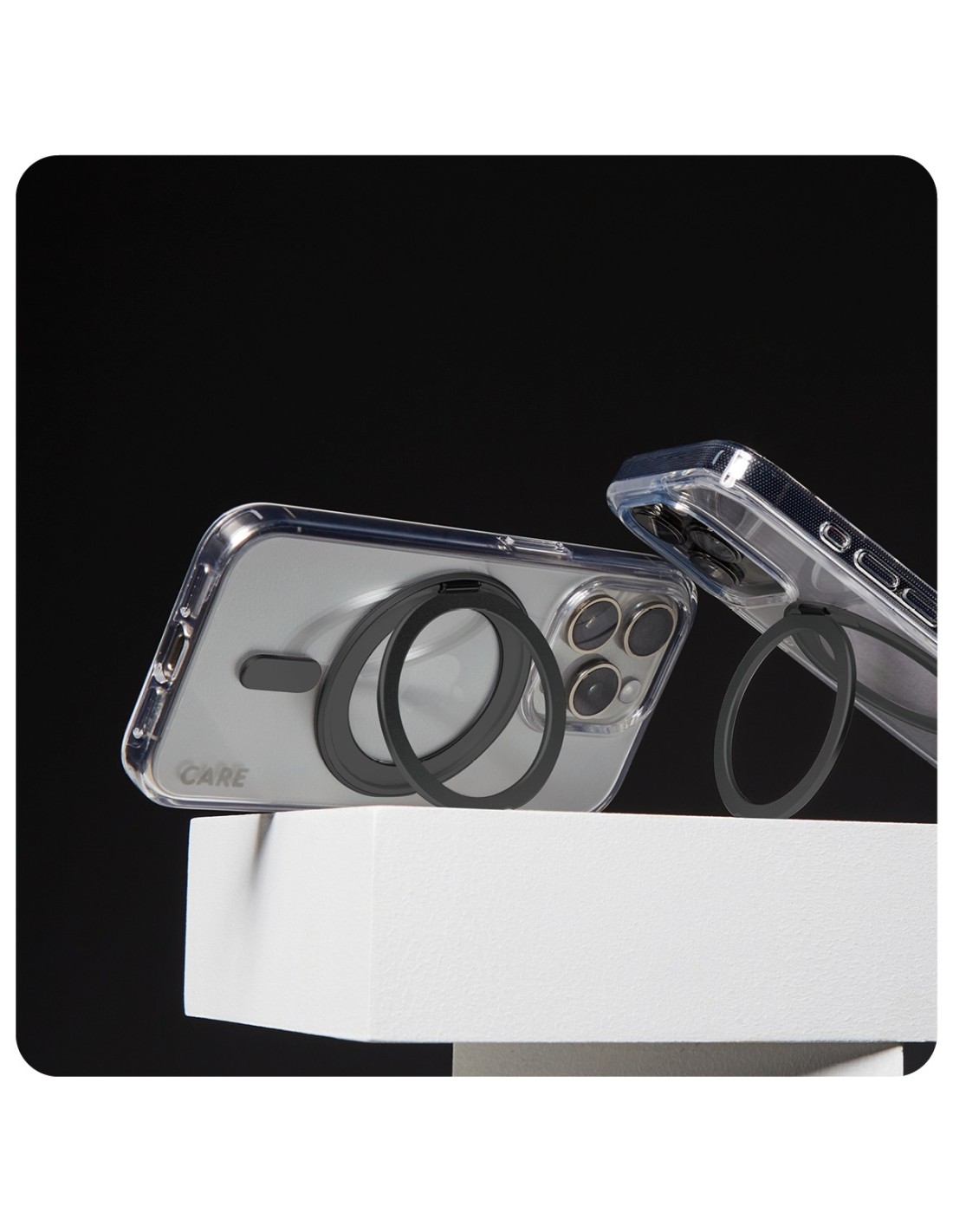 CARE by PanzerGlass Feature Case Transparent w. Black Kickstand & MagSafe iPhone 16 Pro Max