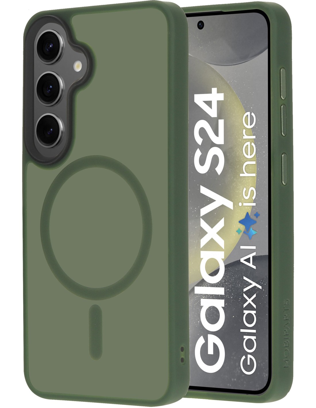 Mobiparts Hardcover Samsung Galaxy S24 Satin Green (Magsafe Compatible)