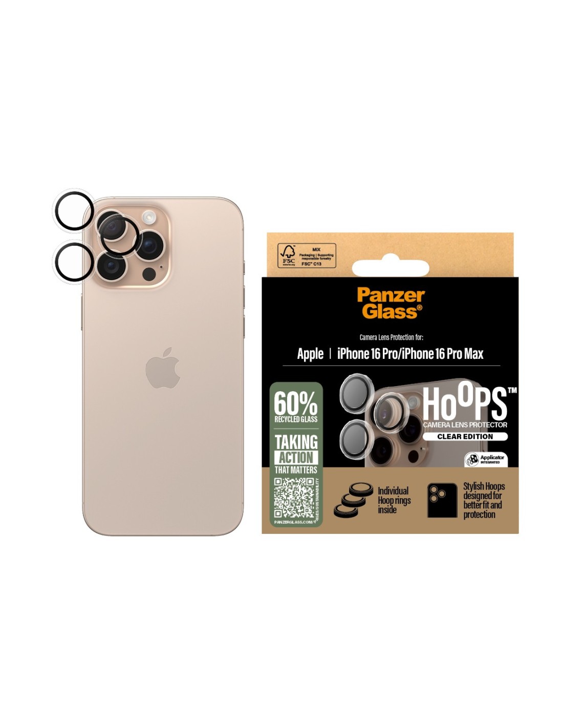 Panzerglass Hoops Rings Apple iPhone 16 Pro 16 Pro Max - Transparent