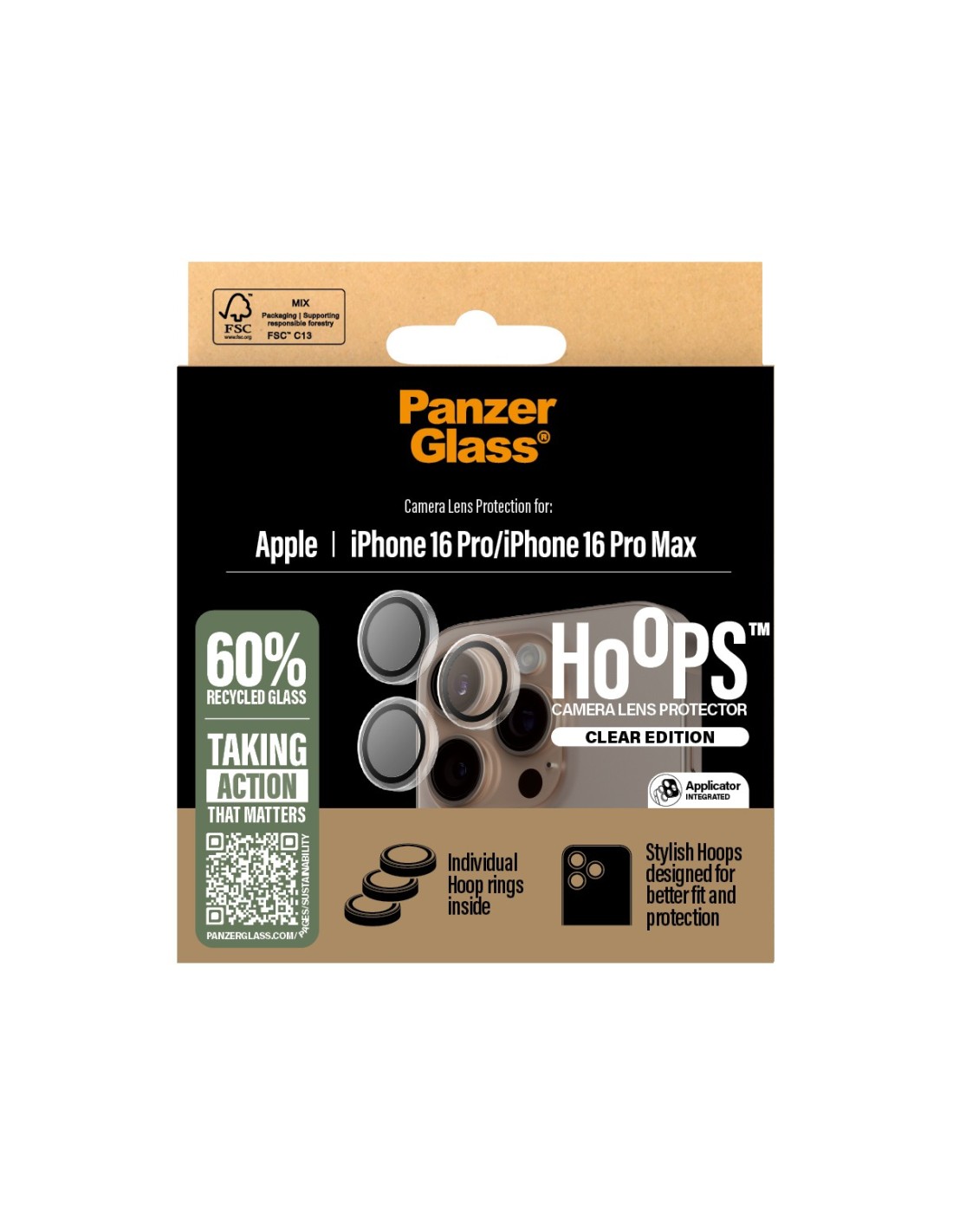 Panzerglass Hoops Rings Apple iPhone 16 Pro 16 Pro Max - Transparent