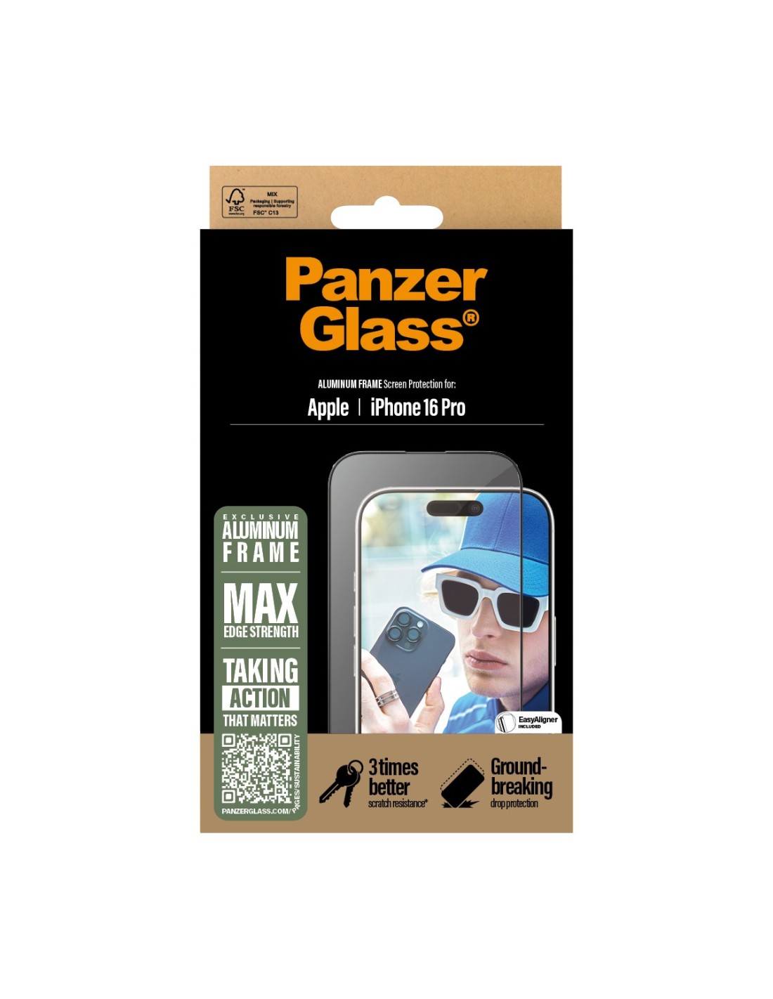 Panzerglass Apple iPhone 16 Pro - Ultra-Wide Fit with Aluminum Frame