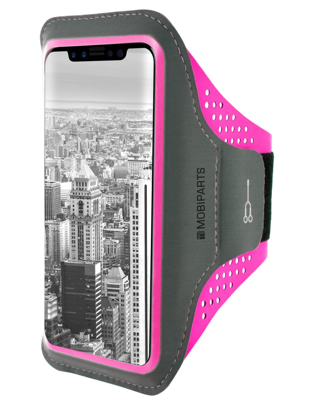 Mobiparts Comfort Fit Sport Armband Apple iPhone X XS Neon Pink
