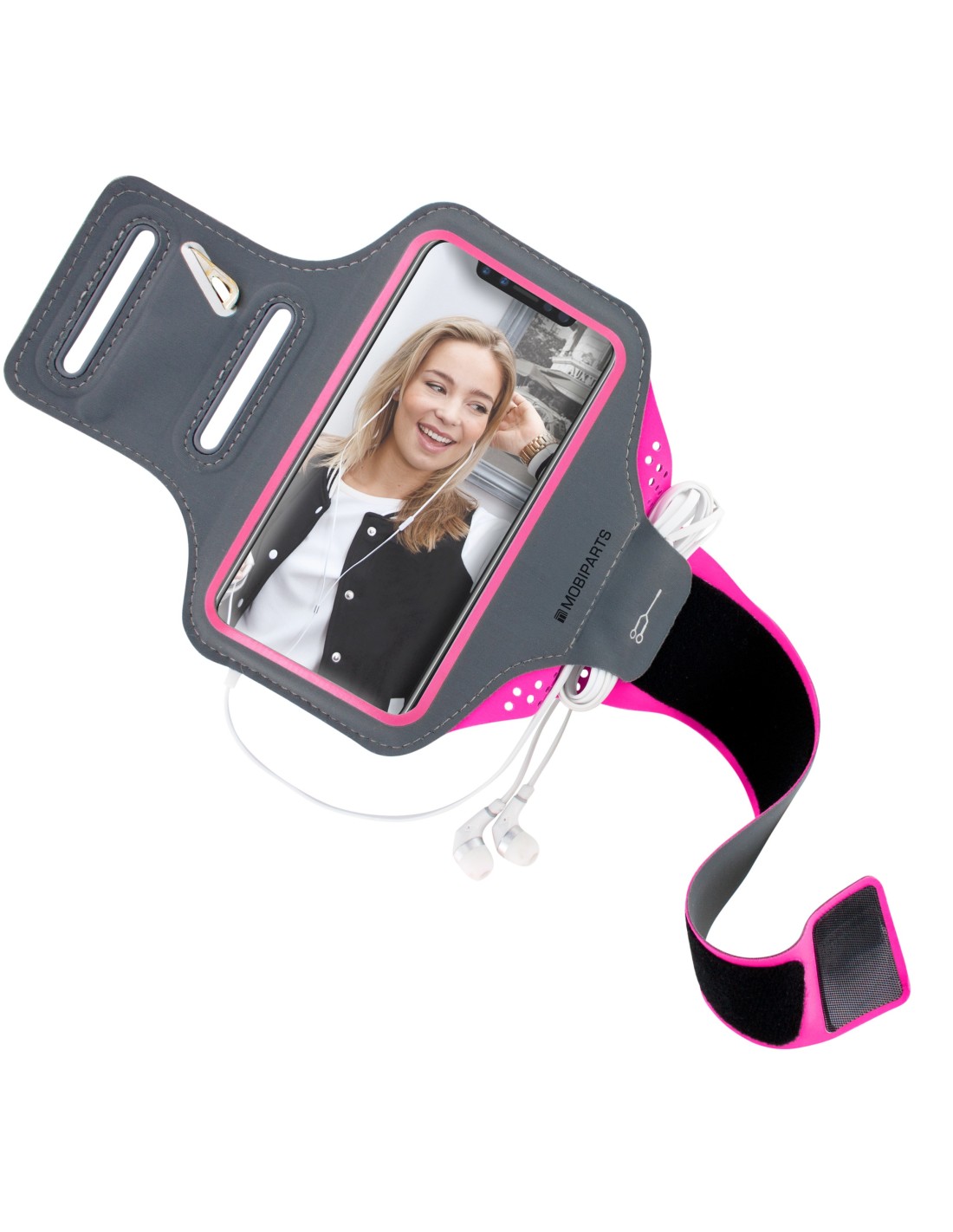 Mobiparts Comfort Fit Sport Armband Apple iPhone X XS Neon Pink