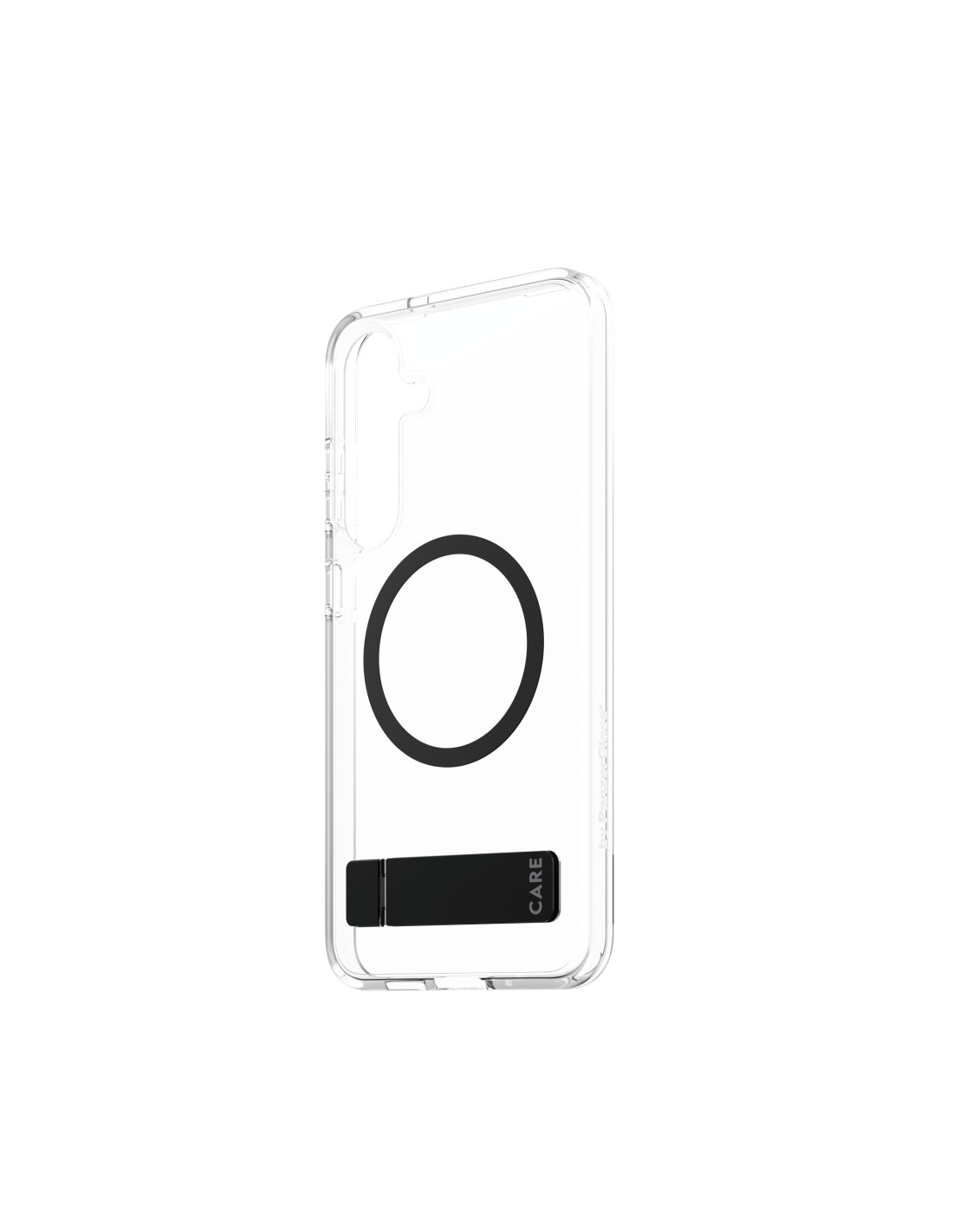 CARE by PanzerGlass Feature Case Transparent w. Black Kickstand & QI Samsung S25 Plus