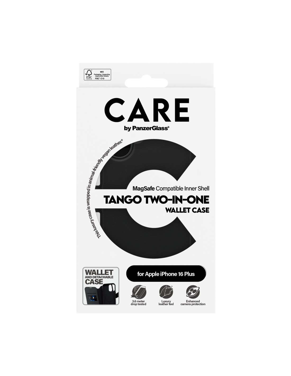 CARE by PanzerGlass Feature Case Tango Two-in-One Wallet w. MagSafe iPhone 16 Plus