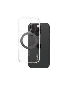 CARE by PanzerGlass Feature Case Transparent w. Black Kickstand & MagSafe iPhone 16 Pro
