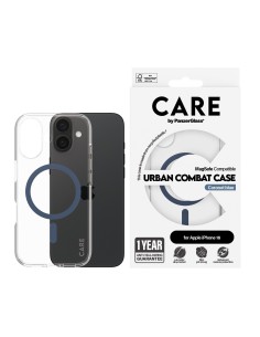 CARE by PanzerGlass Flagship Case Transparent Urban Combat w. Blue MagSafe iPhone 16 2