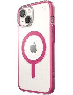 Speck Presidio Perfect Clear Geo + MS Apple iPhone 16e 14 13 Clear Digital Pink 2