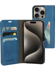 Mobiparts Classic Wallet Case Apple iPhone 15 Pro Steel Blue