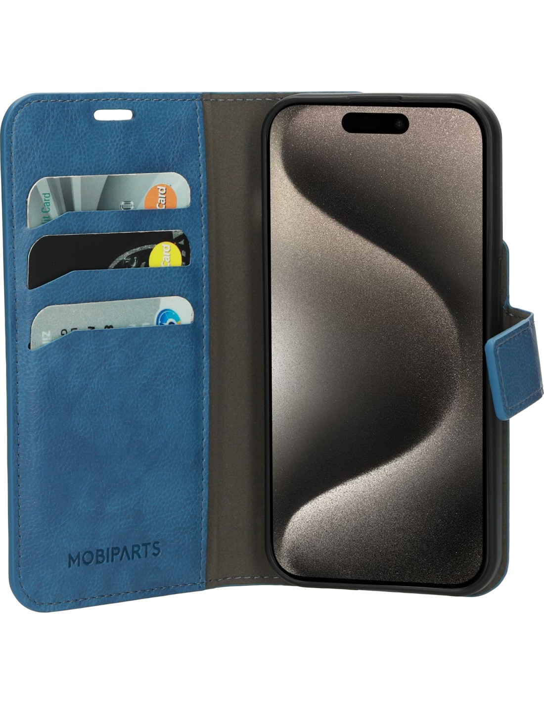 Mobiparts Classic Wallet Case Apple iPhone 15 Pro Steel Blue