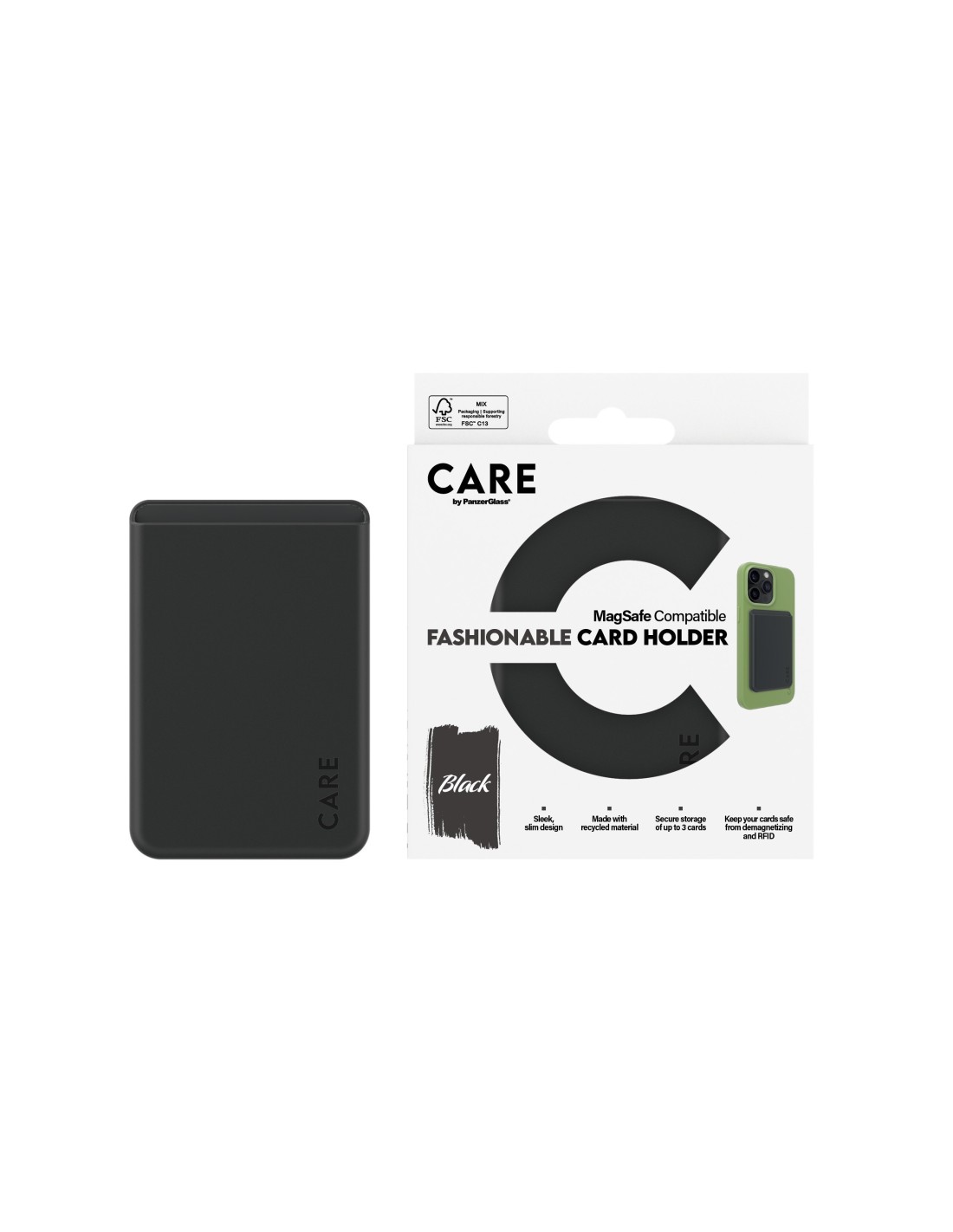 CARE by PanzerGlass Fashionable Card Holder Black
