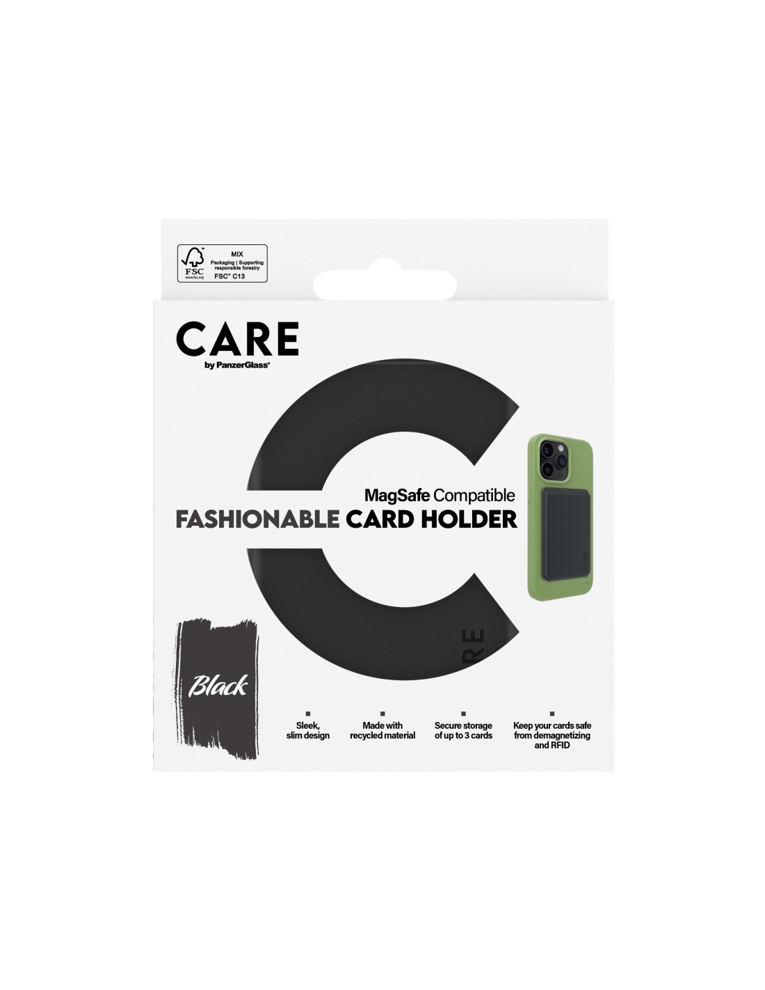 CARE by PanzerGlass Fashionable Card Holder Black