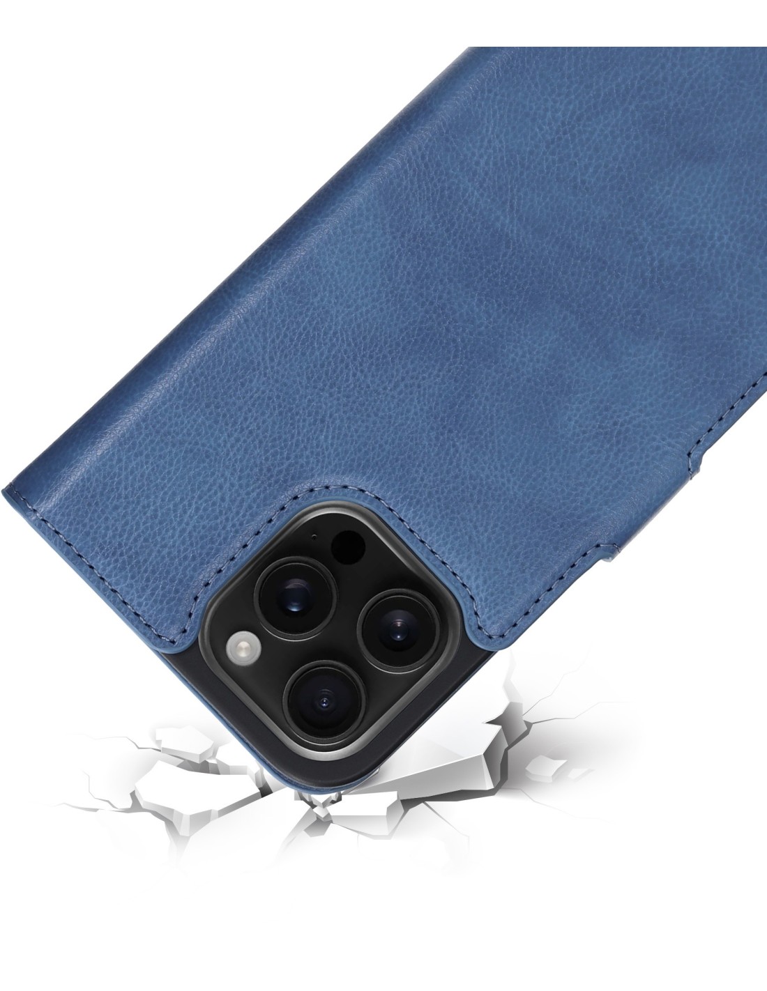 Mobiparts Classic Wallet Case Apple iPhone 16 Pro Max Steel Blue (MagSafe Compatible)