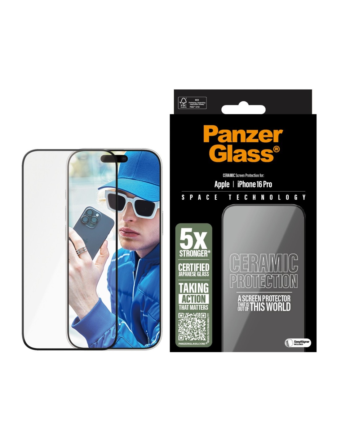 Panzerglass Ceramic Apple iPhone 16 Pro - Ultra-Wide Fit