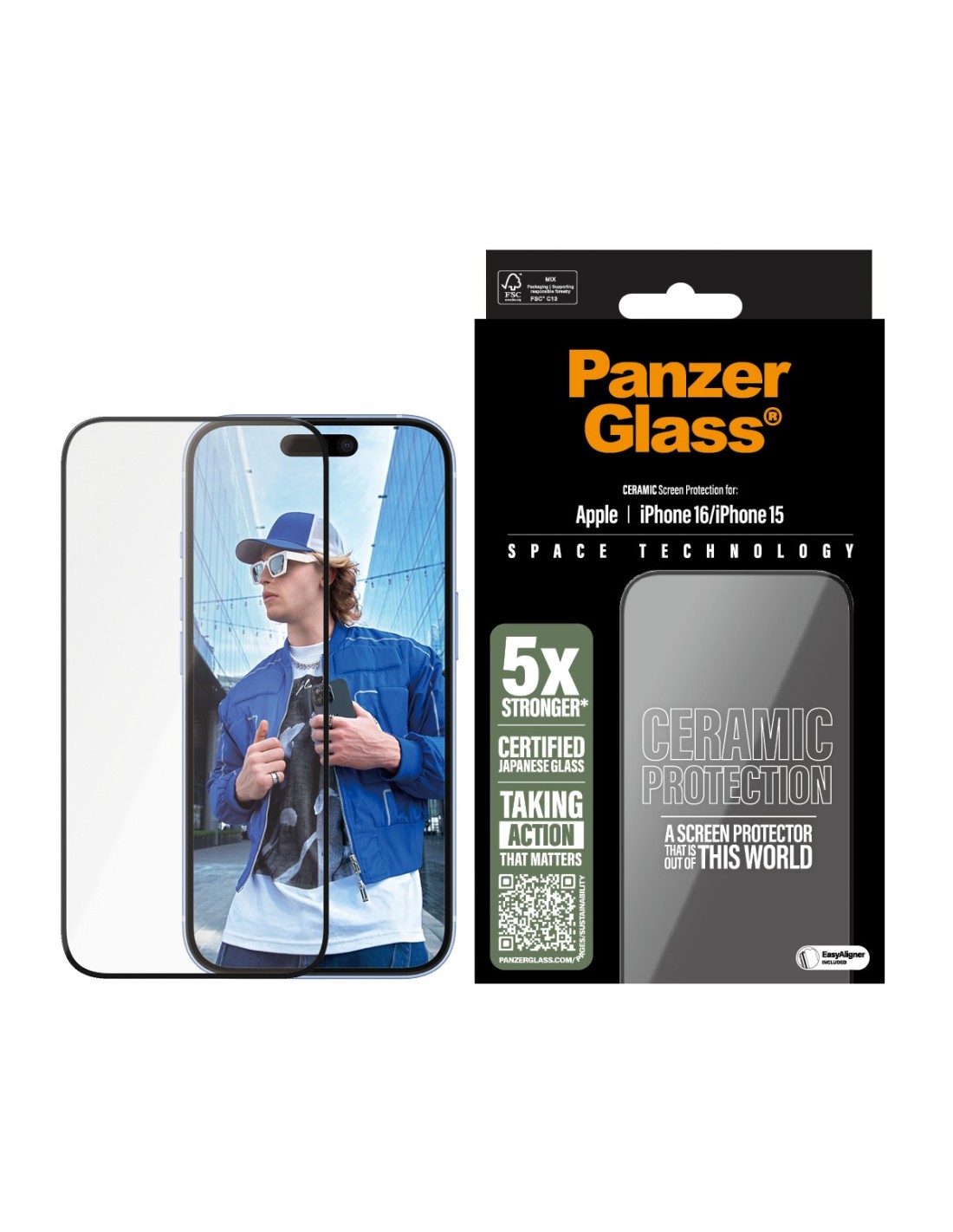 Panzerglass Ceramic Apple iPhone 16 15 - Ultra-Wide Fit