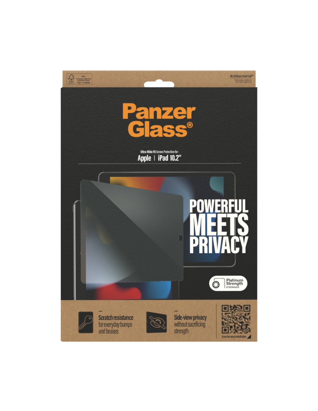 PanzerGlass Apple iPad 10.2 (2019) Case Friendly Privacy Glass