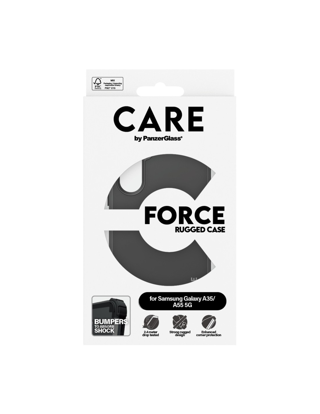 CARE by PanzerGlass Fashionable Case Black FORCE Samsung A35 5G
