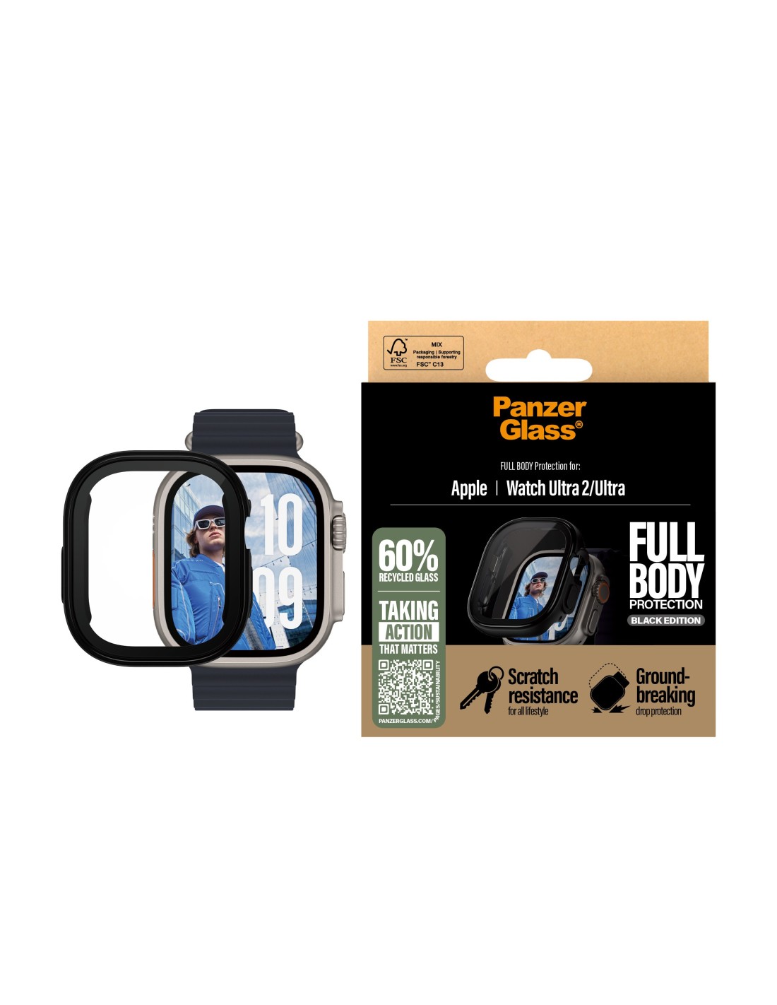 PanzerGlass Full Body Snappie Apple Watch Ultra Ultra2 - Black