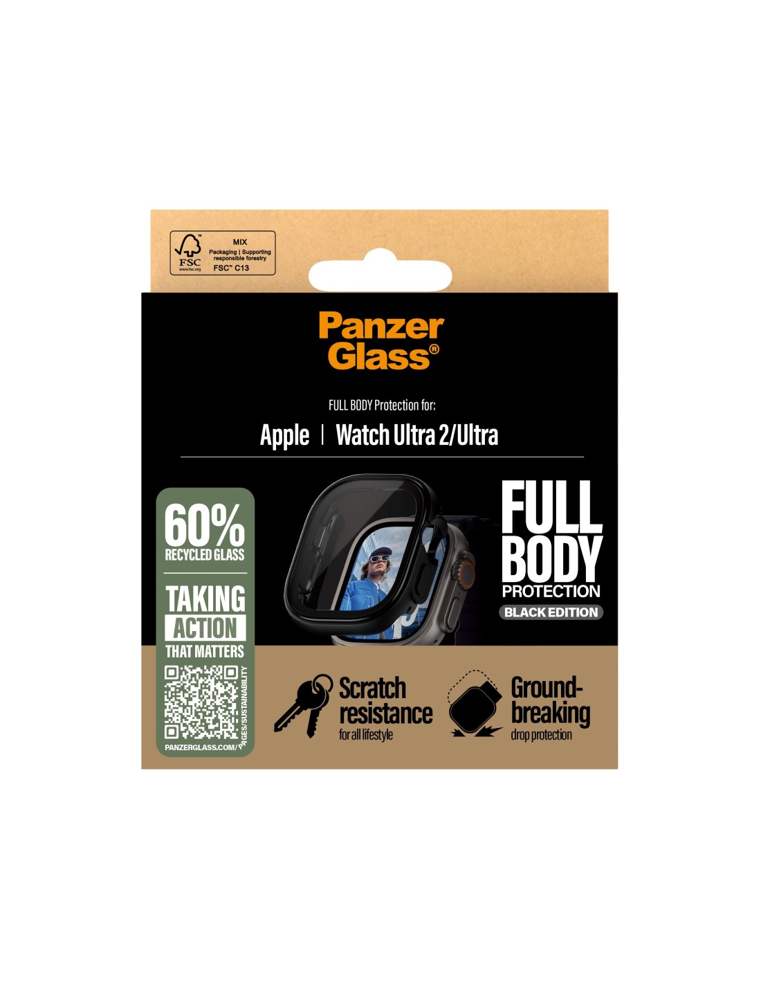 PanzerGlass Full Body Snappie Apple Watch Ultra Ultra2 - Black