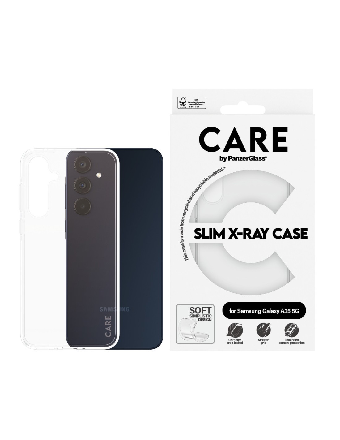 CARE by PanzerGlass Fashionable Case Transparent X-Ray Soft Basic Samsung A35 5G