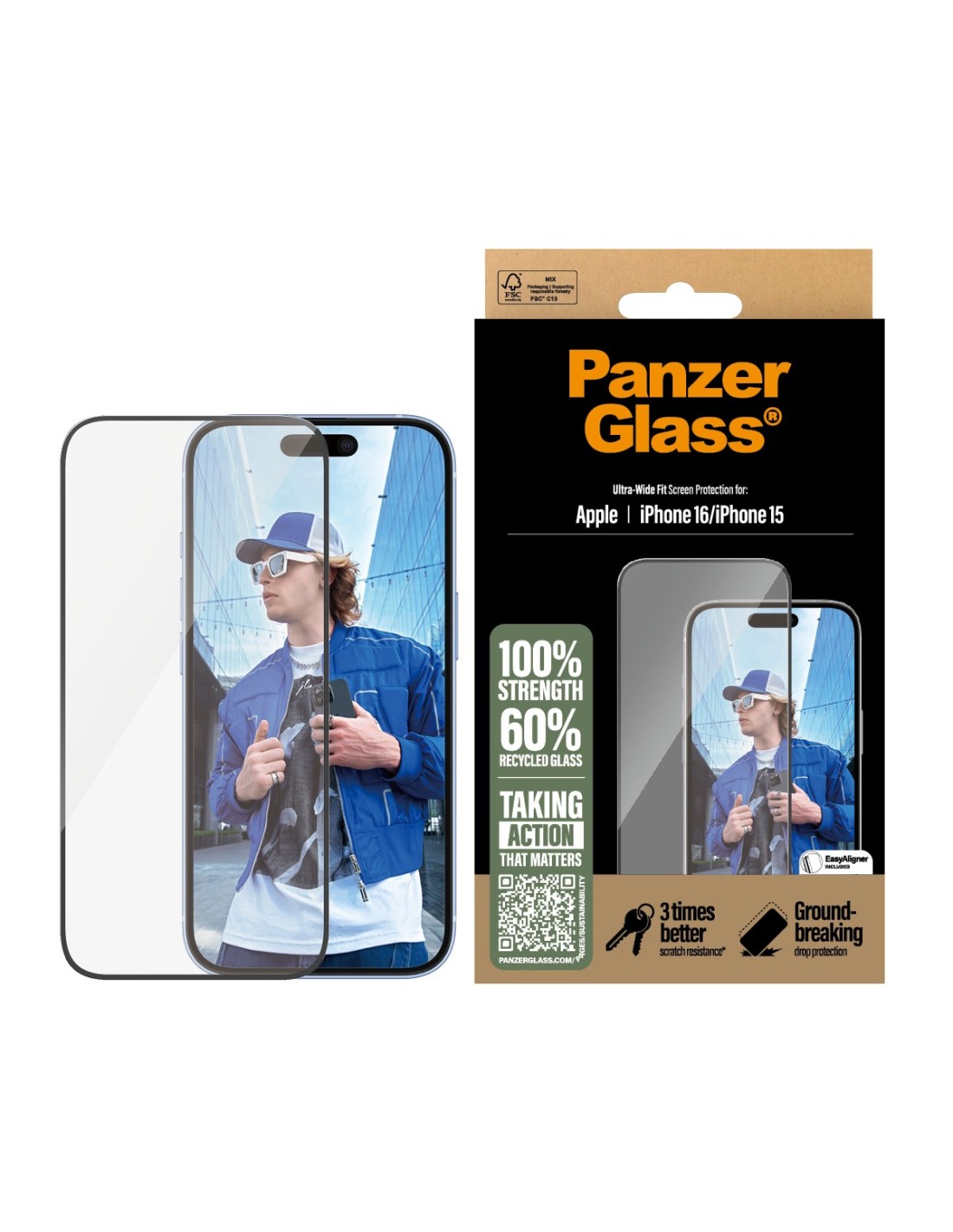 Panzerglass Apple iPhone 16 15 - Ultra-Wide Fit